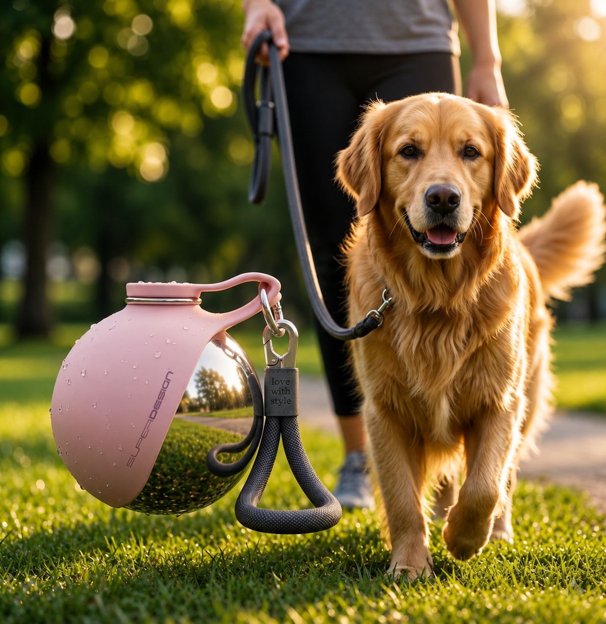 Golden on walk