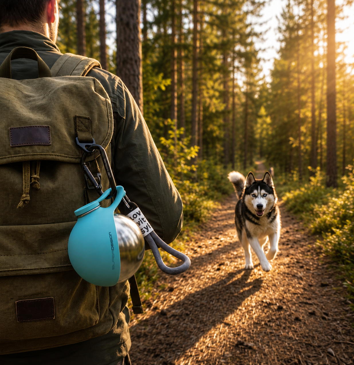 Husky on trail